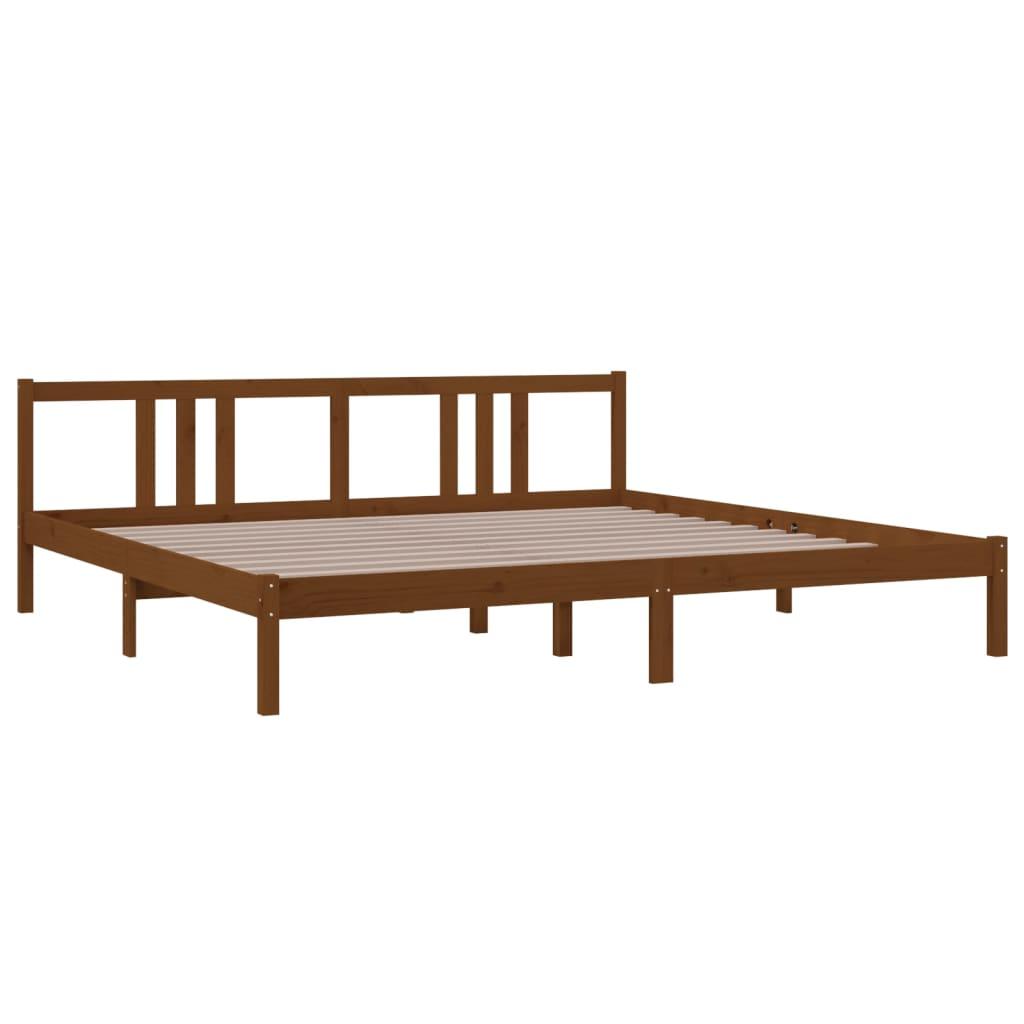 Massivholzbett Honigbraun 200x200 cm - Pazzar.ch