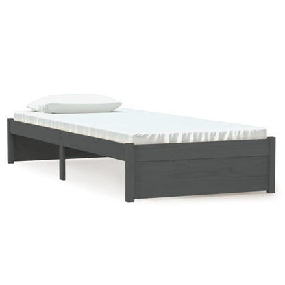 Massivholzbett Grau 75x190 cm - Pazzar.ch