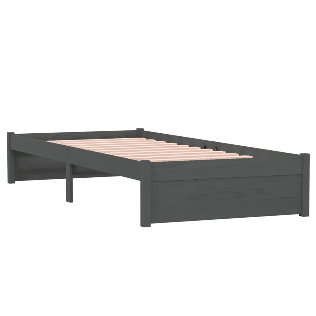 Massivholzbett Grau 75x190 cm - Pazzar.ch