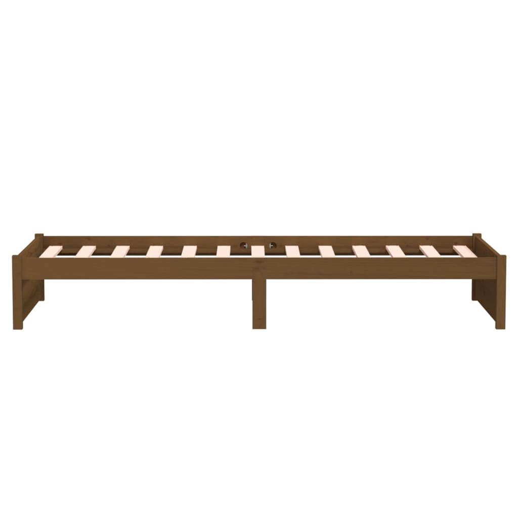 Massivholzbett ohne Matratze Honigbraun 75x190 cm