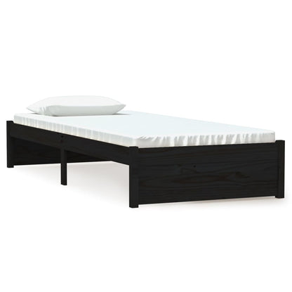 Massivholzbett Schwarz 75x190 cm - Pazzar.ch