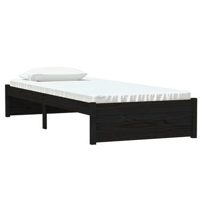 Massivholzbett Schwarz 75x190 cm - Pazzar.ch