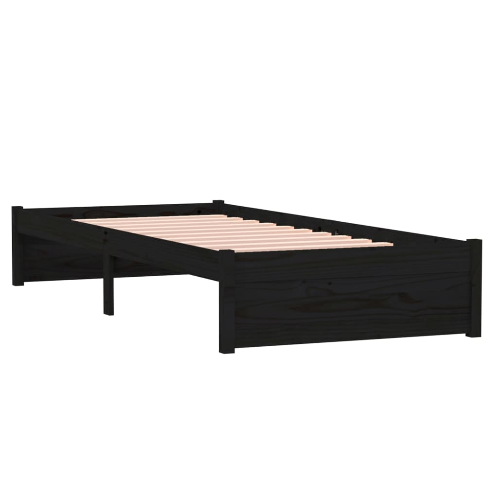 Massivholzbett Schwarz 75x190 cm - Pazzar.ch