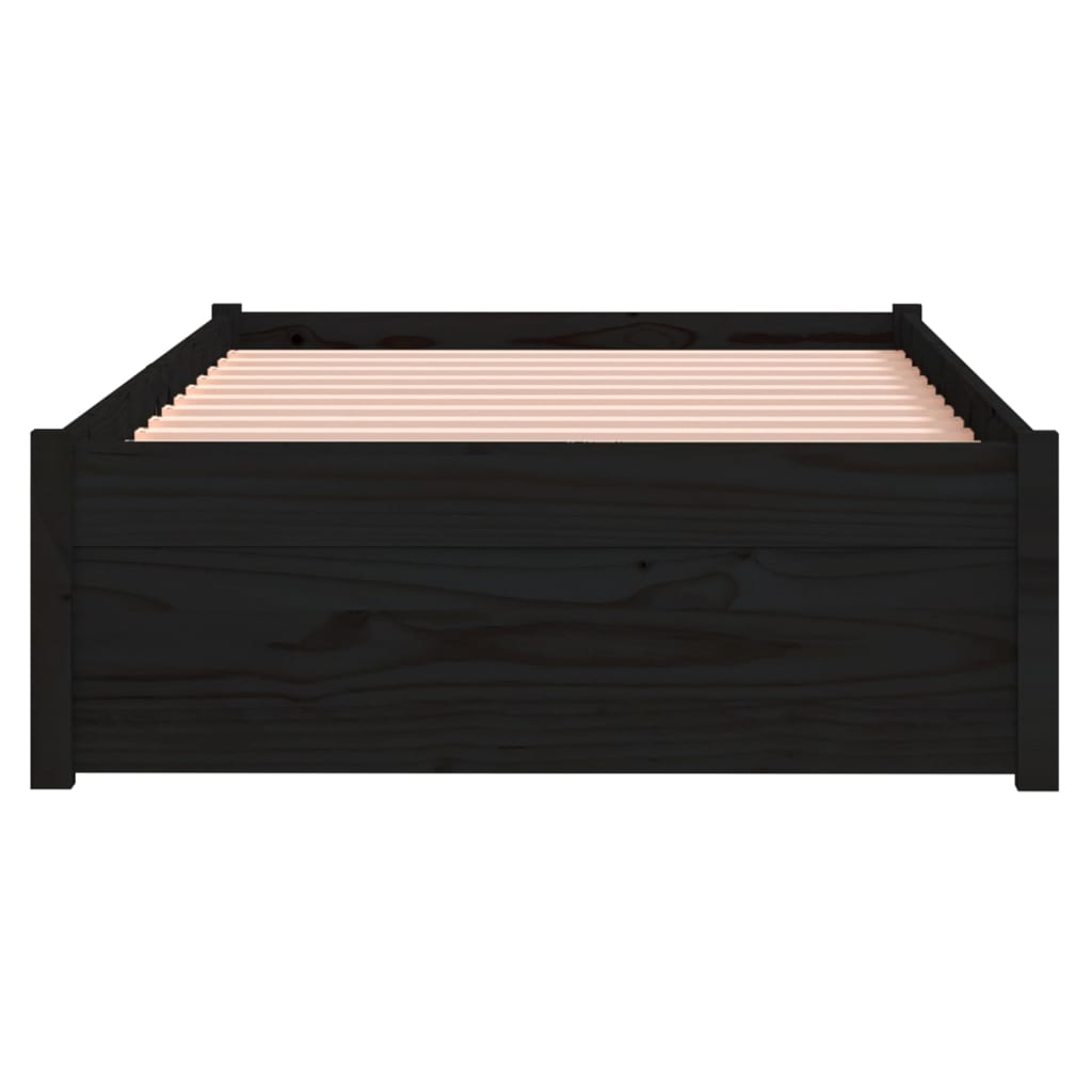 Massivholzbett Schwarz 75x190 cm - Pazzar.ch