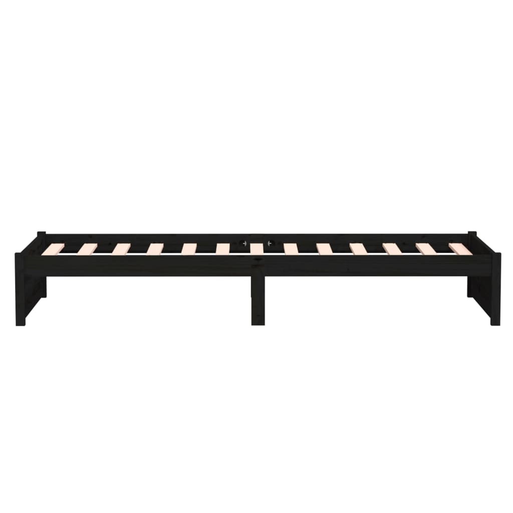 Massivholzbett Schwarz 75x190 cm - Pazzar.ch
