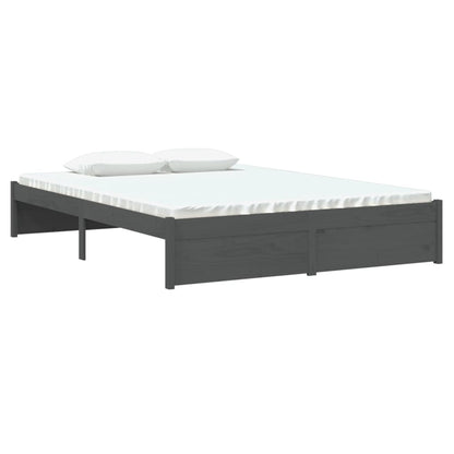 Massivholzbett Grau 135x190 cm - Pazzar.ch