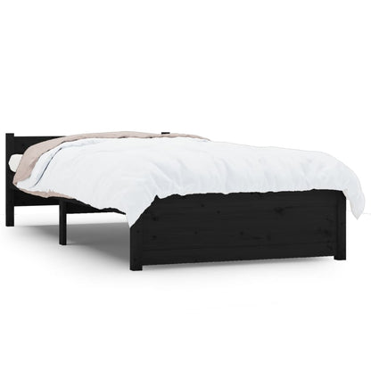 Massivholzbett Schwarz 75x190 cm - Pazzar.ch