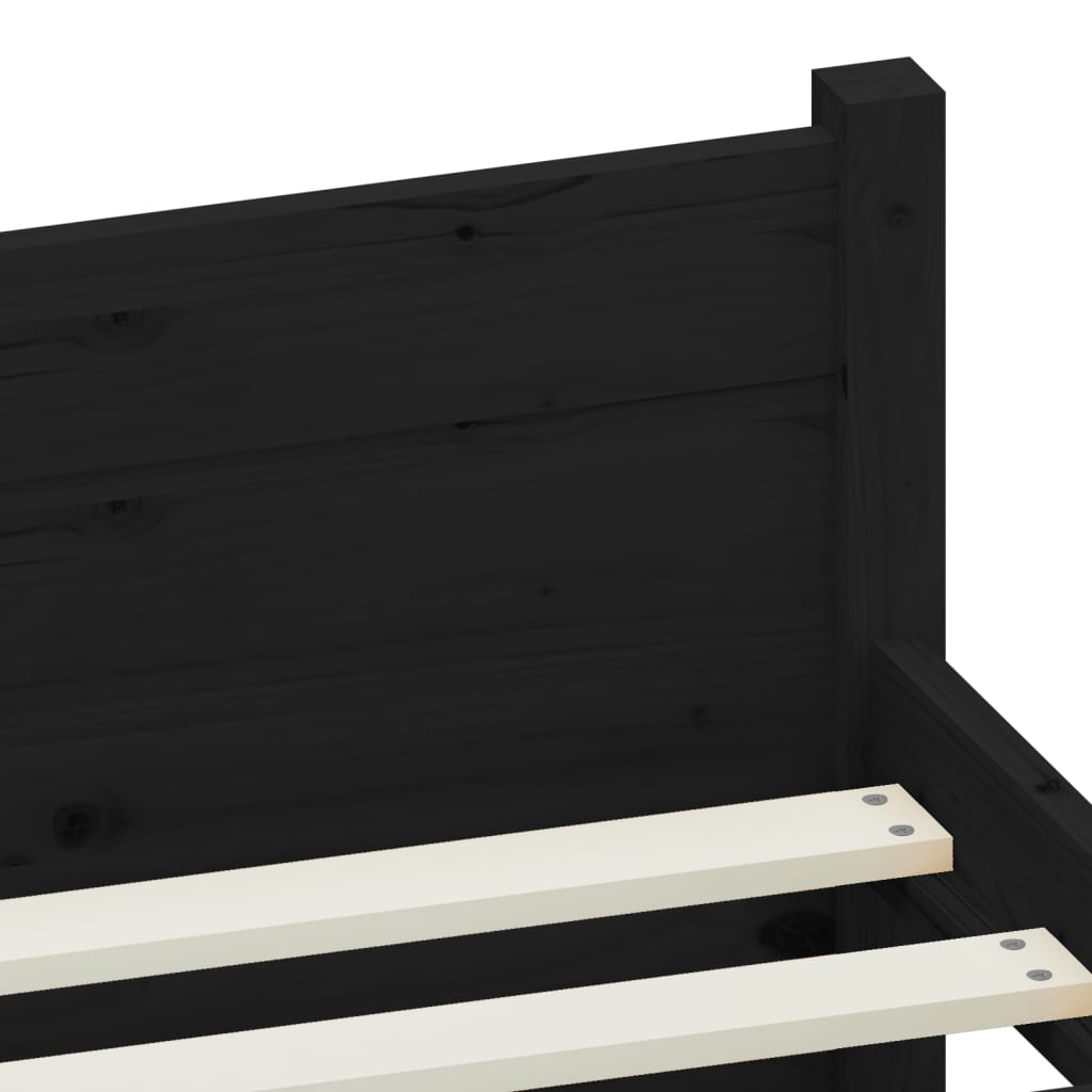 Massivholzbett Schwarz 75x190 cm - Pazzar.ch