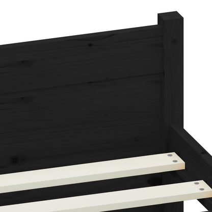 Massivholzbett Schwarz 75x190 cm - Pazzar.ch