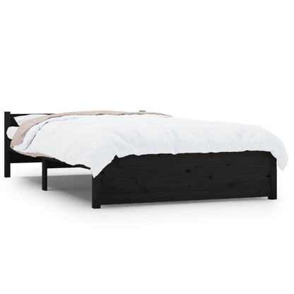 Massivholzbett Schwarz 135x190 cm - Pazzar.ch