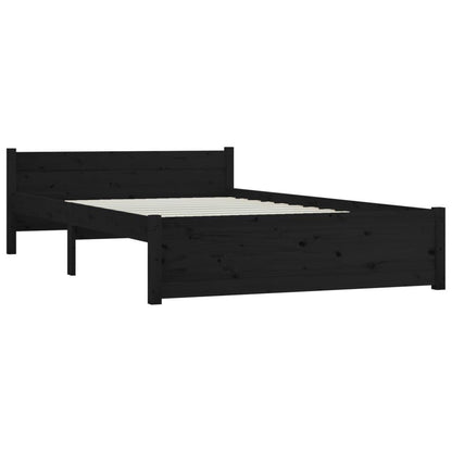 Massivholzbett Schwarz 135x190 cm - Pazzar.ch