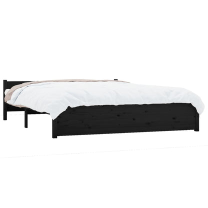 Massivholzbett Schwarz 140x190 cm - Pazzar.ch