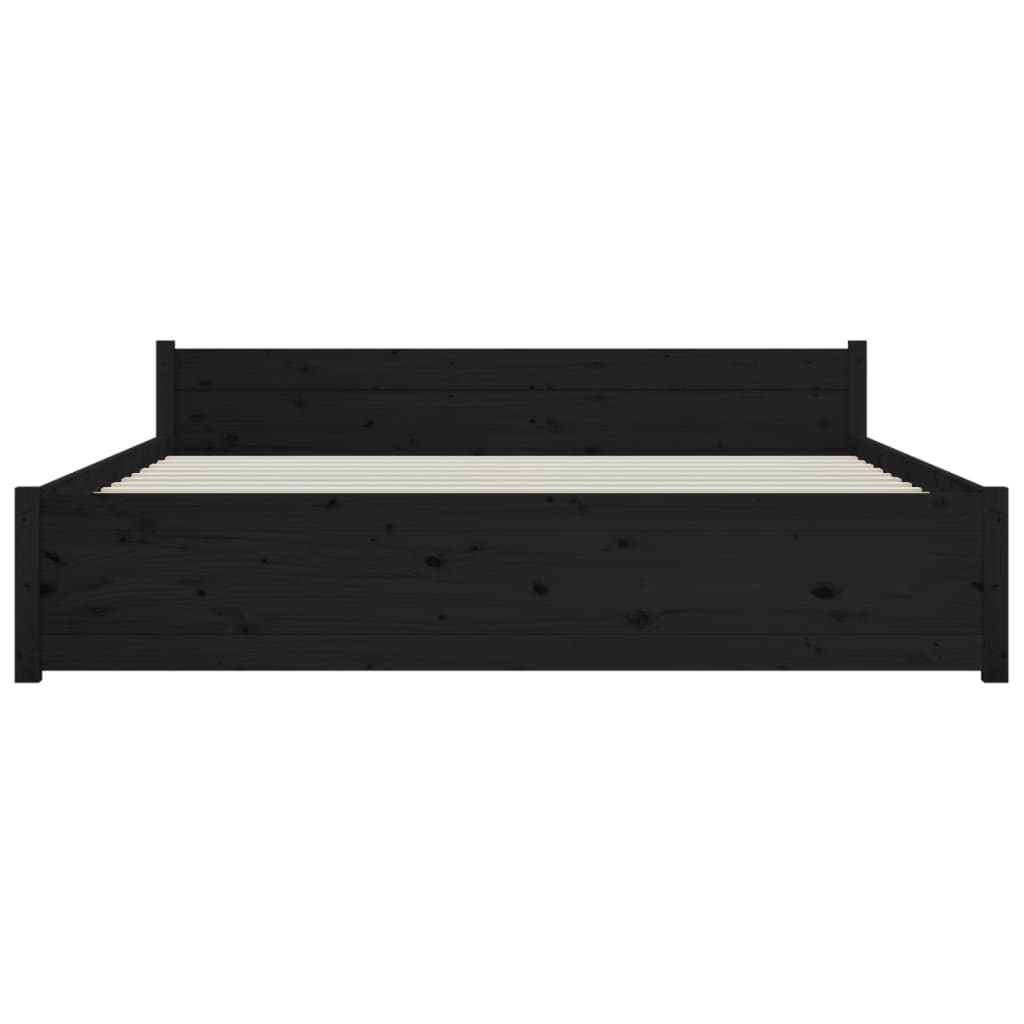 Massivholzbett Schwarz 140x190 cm
