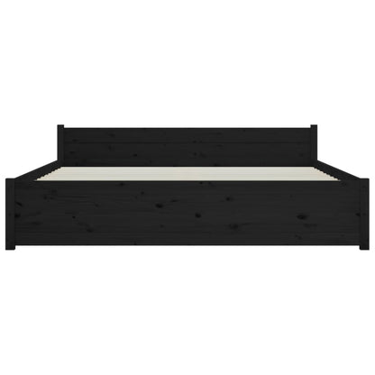 Massivholzbett Schwarz 140x190 cm - Pazzar.ch