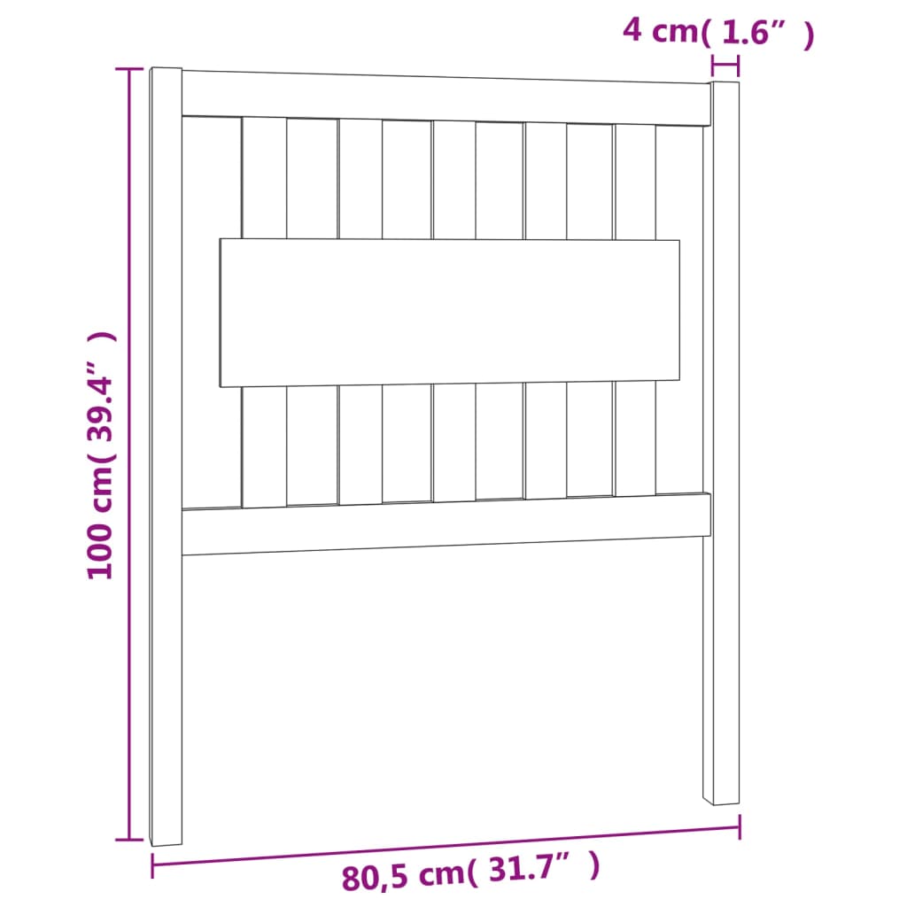 Bett-Kopfteil 80,5x4x100 cm Massivholz Kiefer - Pazzar.ch