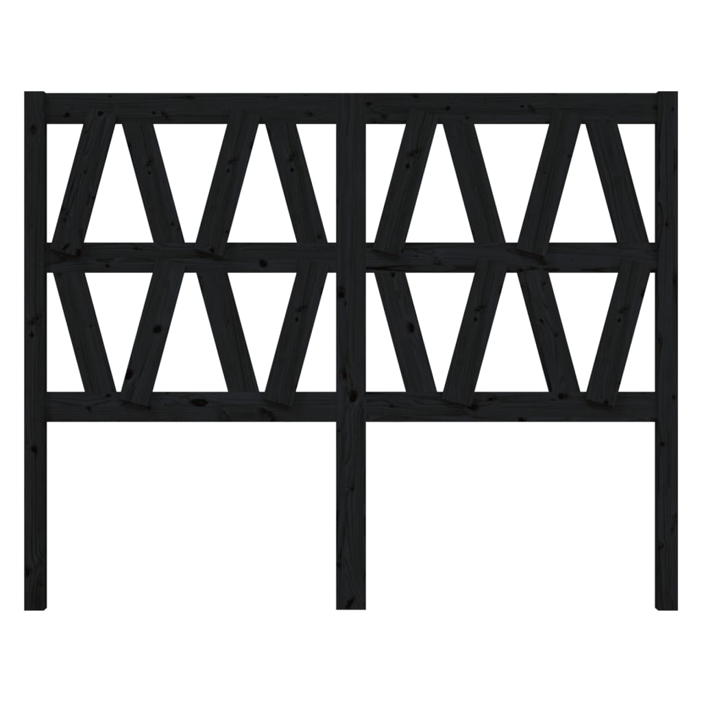 Kopfteil Schwarz 126x4x100 cm Massivholz Kiefer