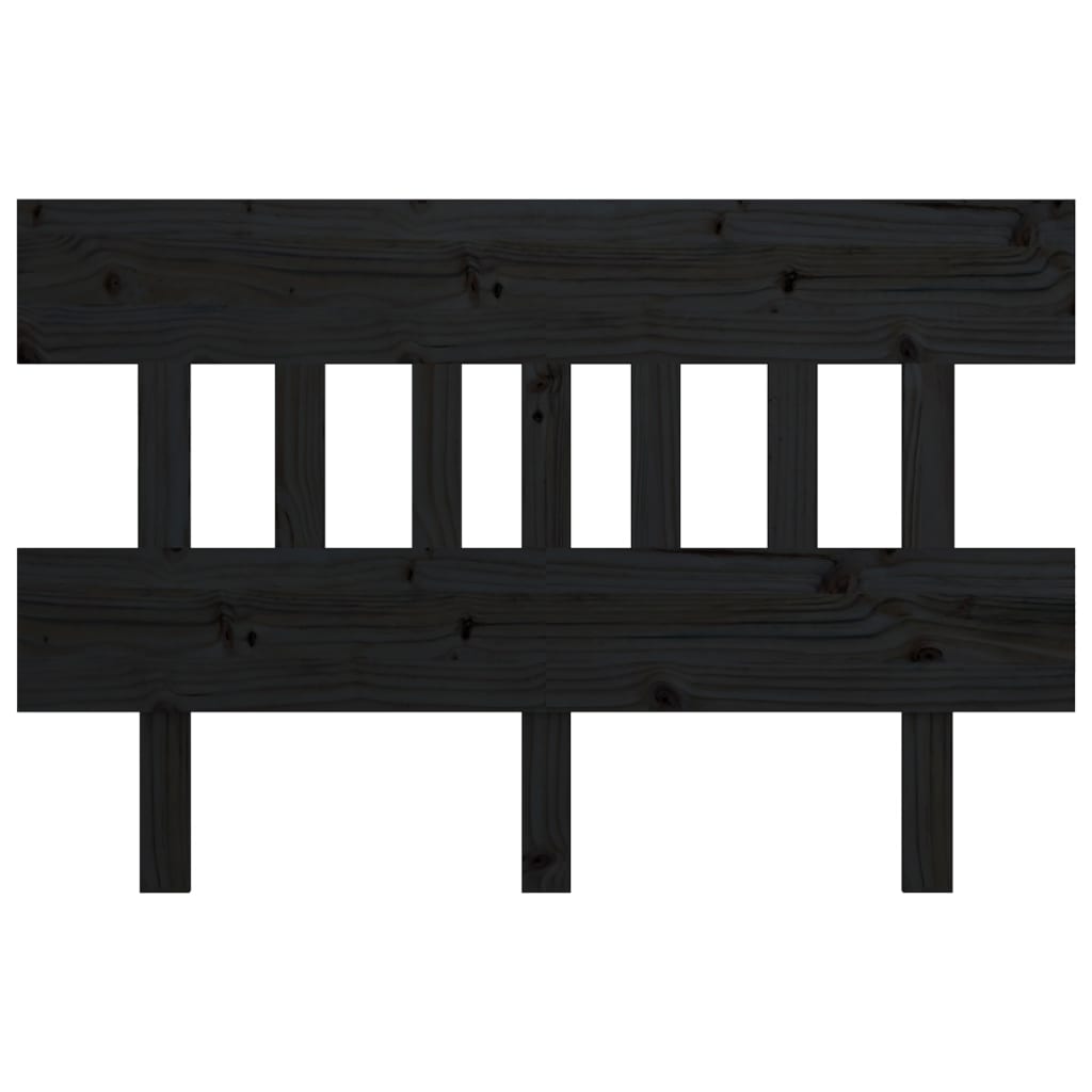 Kopfteil Schwarz 203,5x3x81 cm Massivholz Kiefer