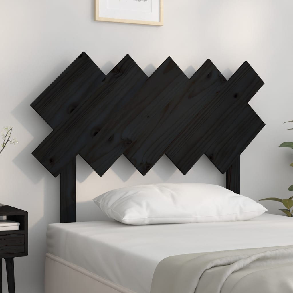 Kopfteil Schwarz 104x3x80,5 cm Massivholz Kiefer - Pazzar.ch