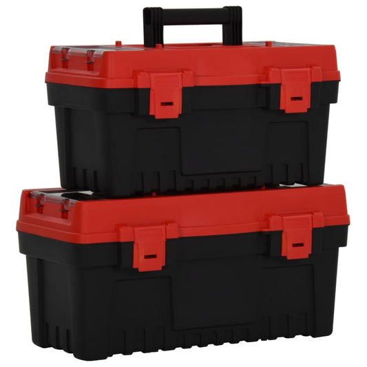 2-tlg. Werkzeugbox-Set Schwarz und Rot Polypropylen - Pazzar.ch