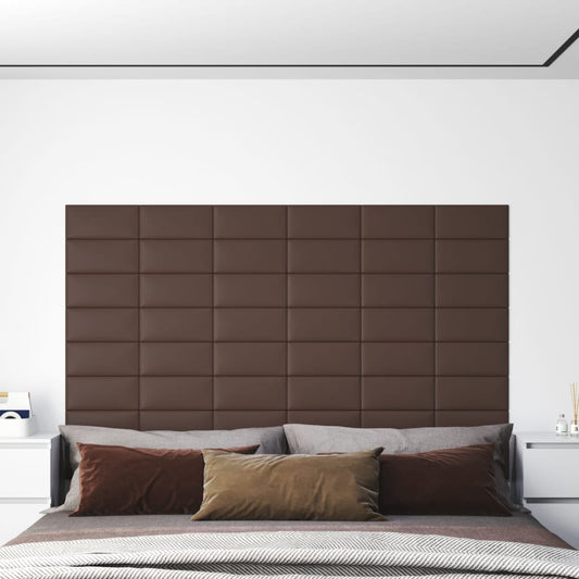 Wandpaneele 12 Stk. Braun 30x15 cm Kunstleder 0,54 m² - Pazzar.ch