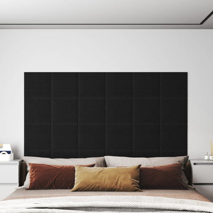 Wandpaneele 12 Stk. Schwarz 30x30 cm Stoff 1,08 m² - Pazzar.ch
