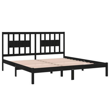 Massivholzbett Schwarz Kiefer 200x200 cm - Pazzar.ch