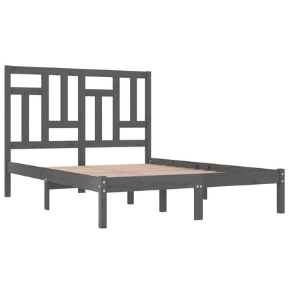 Massivholzbett Grau Kiefer 200x200 cm - Pazzar.ch