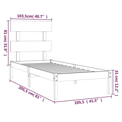 Massivholzbett Honigbraun 100x200 cm - Pazzar.ch
