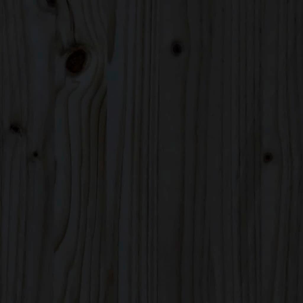 Massivholzbett Schwarz 140x190 cm - Pazzar.ch