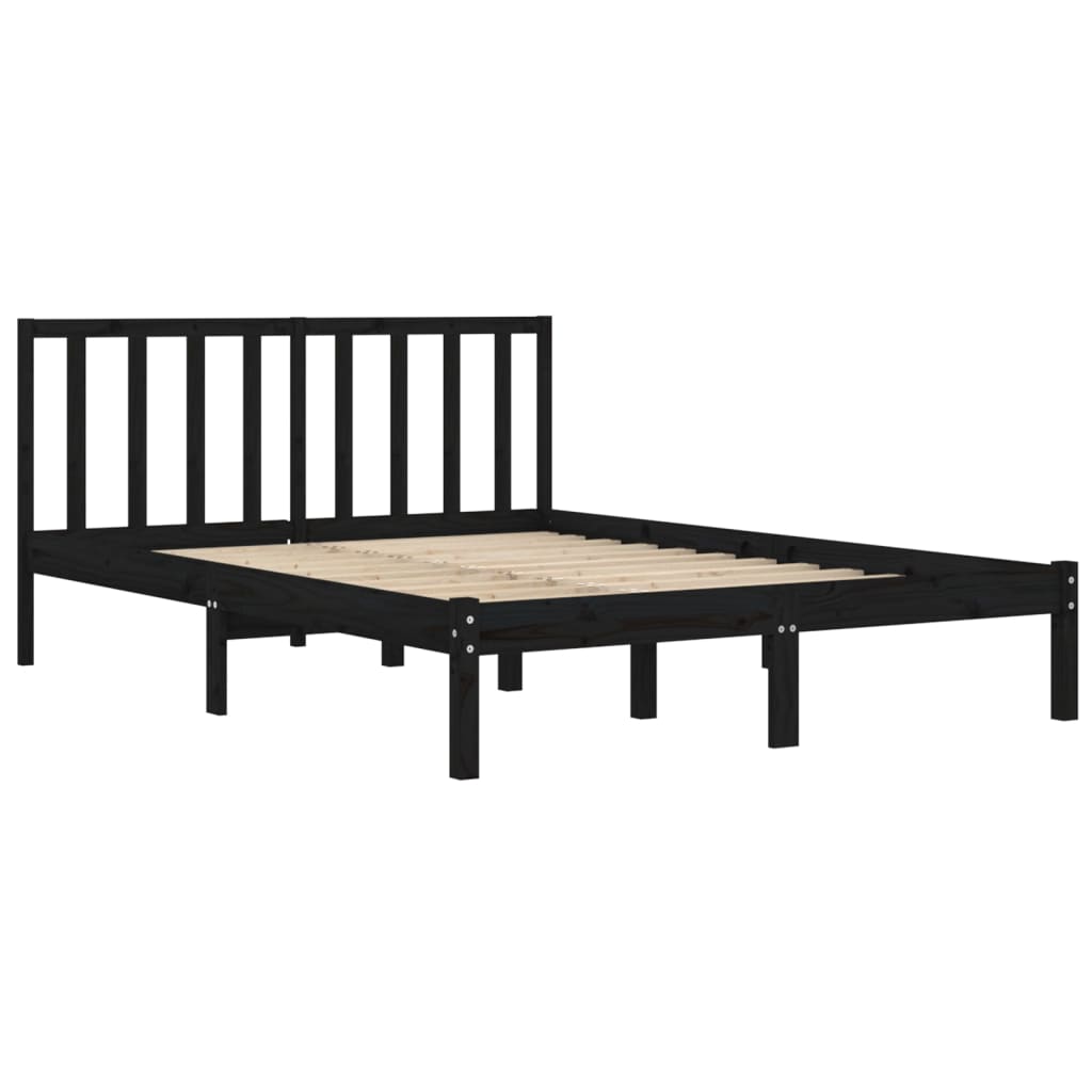 Massivholzbett Schwarz Kiefer 200x200 cm - Pazzar.ch