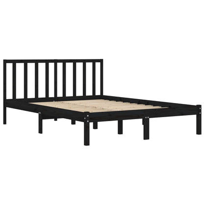 Massivholzbett Schwarz Kiefer 200x200 cm - Pazzar.ch