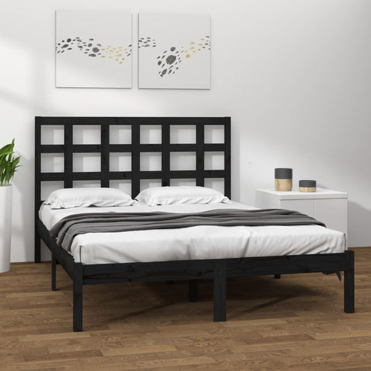 Massivholzbett Schwarz 200x200 cm - Pazzar.ch