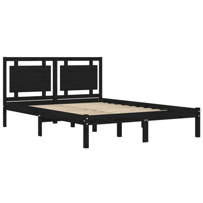 Massivholzbett Schwarz 200x200 cm - Pazzar.ch