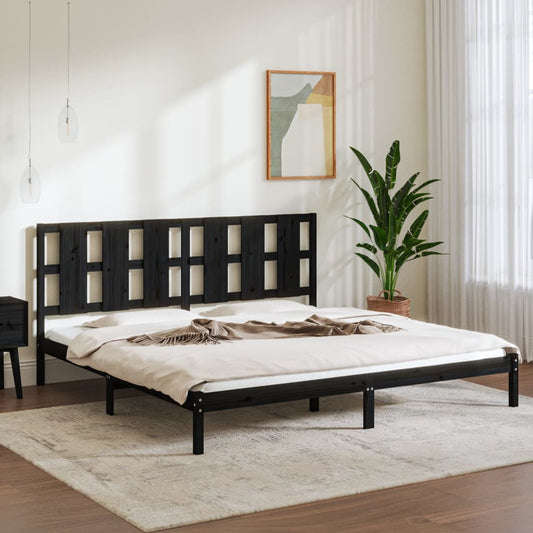 Massivholzbett Schwarz Kiefer 200x200 cm - Pazzar.ch