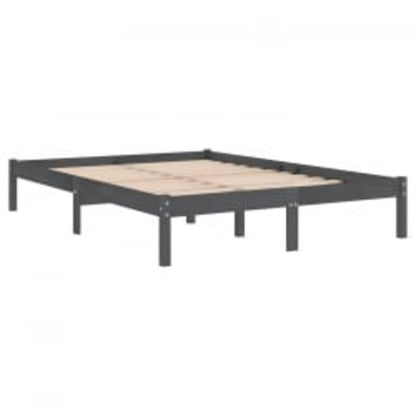 Massivholzbett Grau 200x200 cm - Pazzar.ch