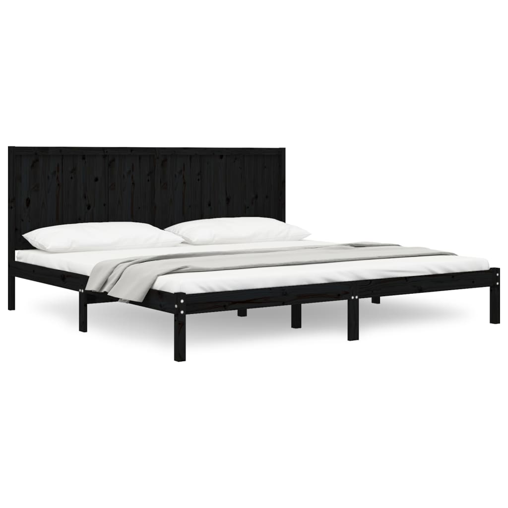 Massivholzbett Schwarz Kiefer 200x200 cm - Pazzar.ch