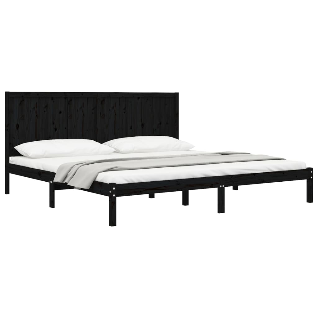 Massivholzbett Schwarz Kiefer 200x200 cm - Pazzar.ch