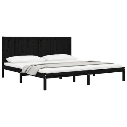 Massivholzbett Schwarz Kiefer 200x200 cm - Pazzar.ch