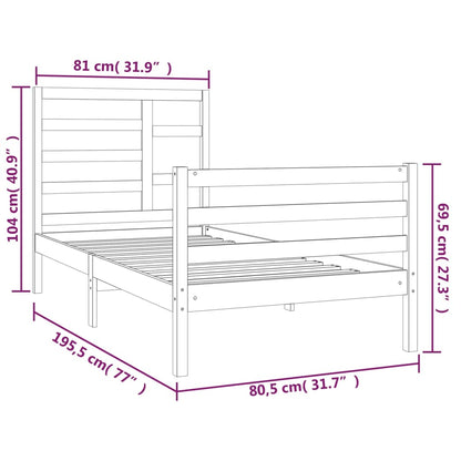 Massivholzbett 75x190 cm - Pazzar.ch