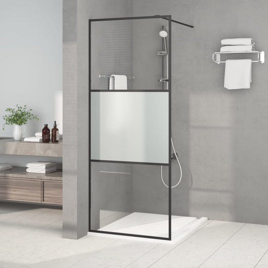 Duschwand für Begehbare Dusche Schwarz 80x195 cm Halbmatt ESG - Pazzar.ch