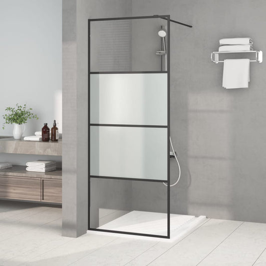 Duschwand für Walk-In Dusche Schwarz 80x195 cm ESG Halbmattiert - Pazzar.ch