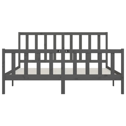 Massivholzbett Grau 200x200 cm - Pazzar.ch