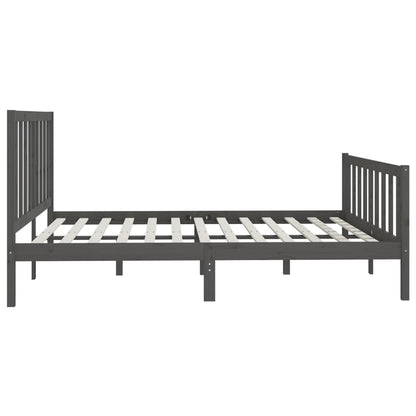 Massivholzbett Grau 200x200 cm - Pazzar.ch