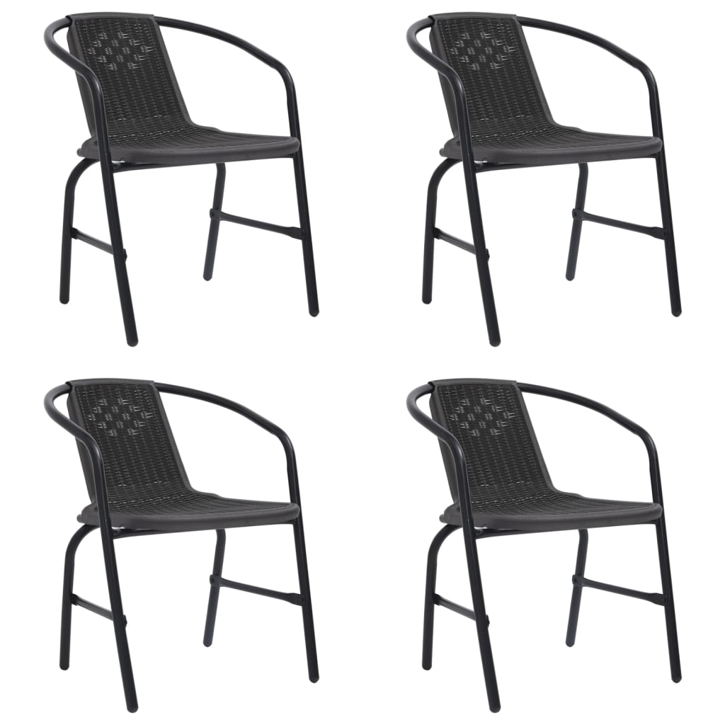 Gartenstühle 4 Stk. Rattan-Optik Kunststoff und Stahl 110 kg - Pazzar.ch