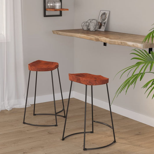 Gavin Barhocker 2 Stk. 45x40x63 cm Massivholz Mango - Pazzar.ch