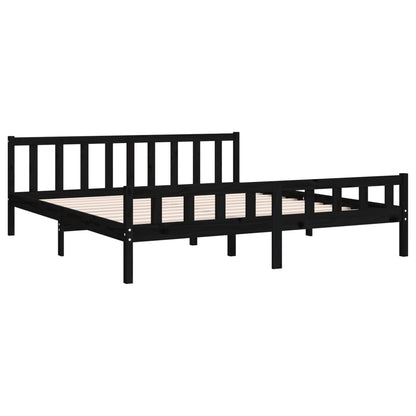 Massivholzbett Schwarz 200x200 cm - Pazzar.ch