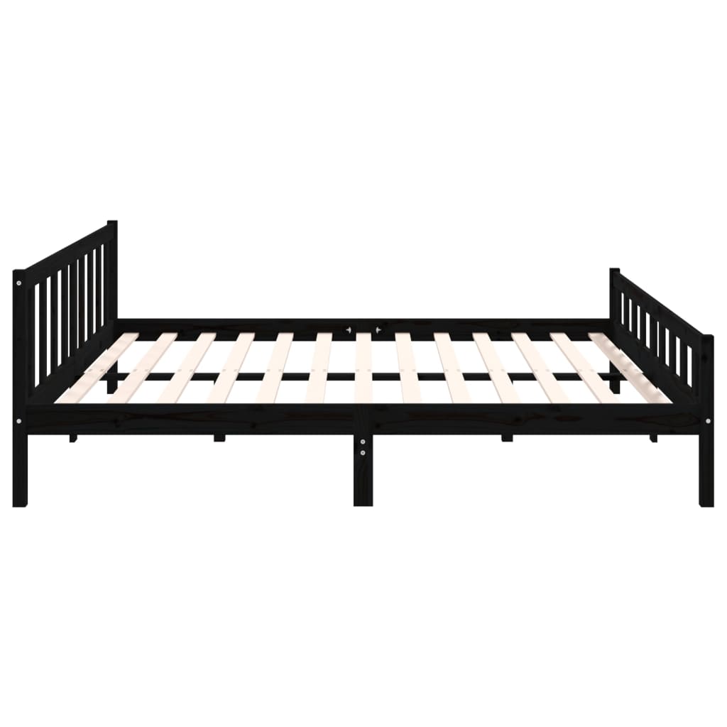 Massivholzbett Schwarz 200x200 cm - Pazzar.ch