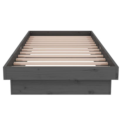 Massivholzbett Grau 75x190 cm - Pazzar.ch