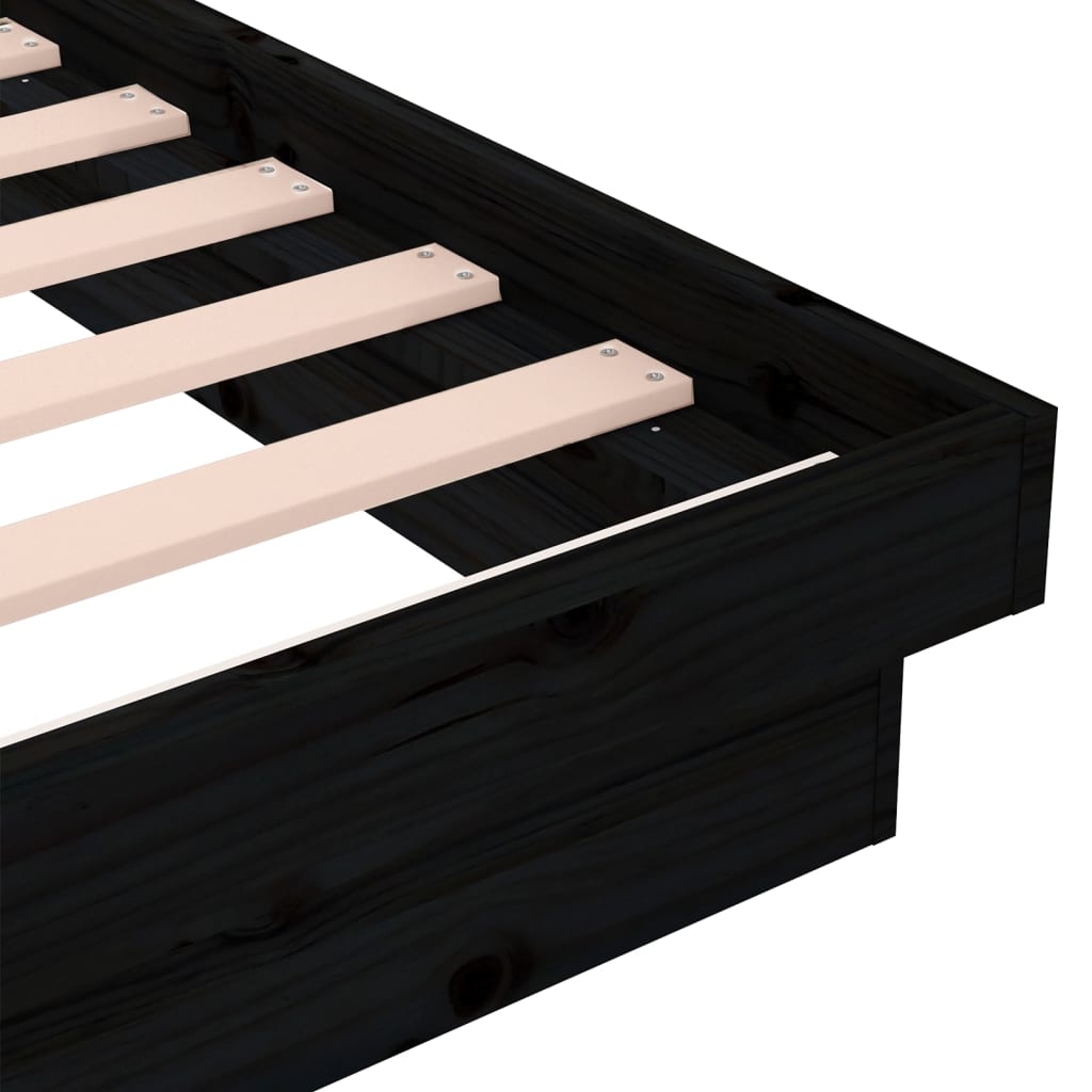Massivholzbett Schwarz 75x190 cm - Pazzar.ch