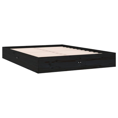 Massivholzbett Schwarz 120x190 cm - Pazzar.ch